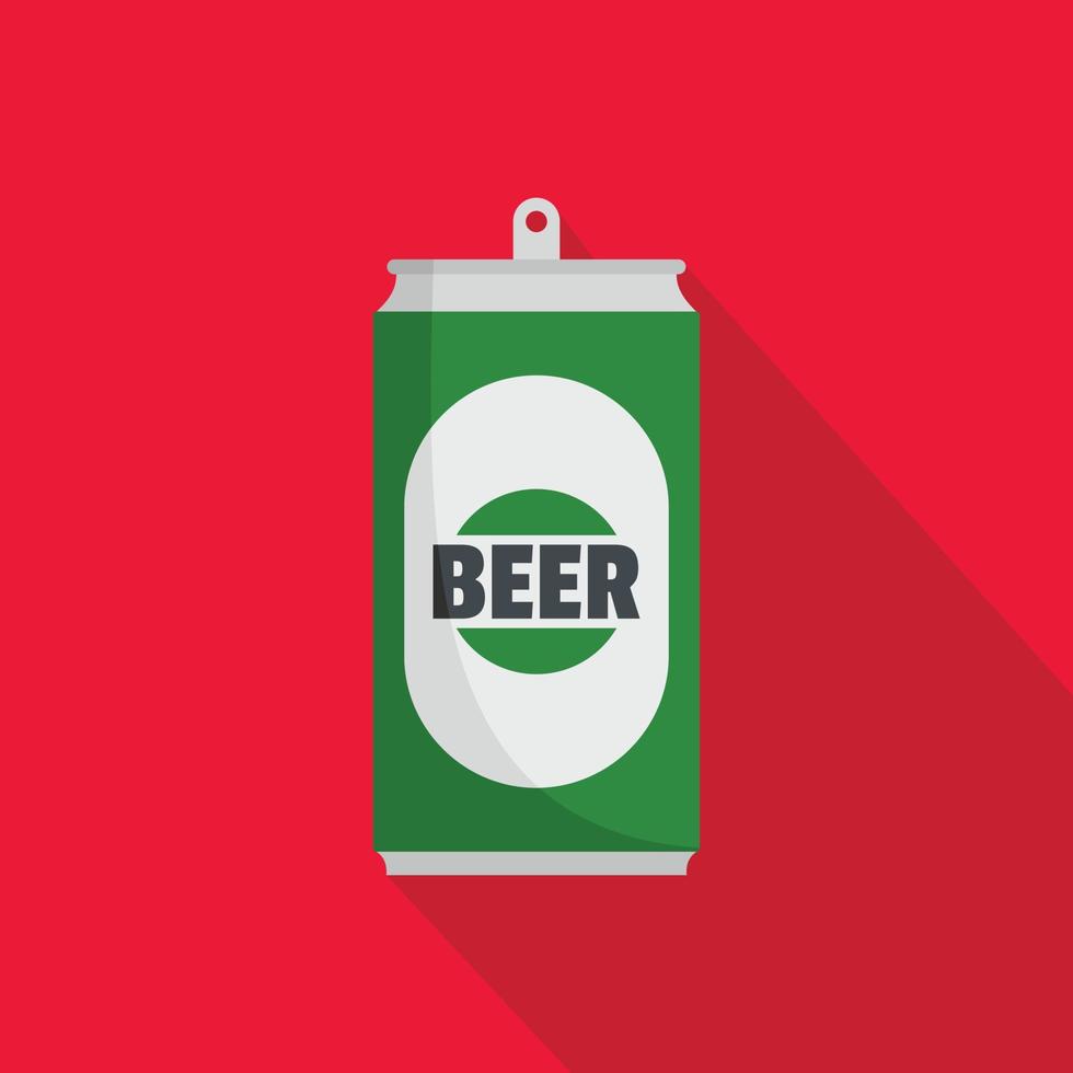 icono de lata de cerveza, estilo plano. vector