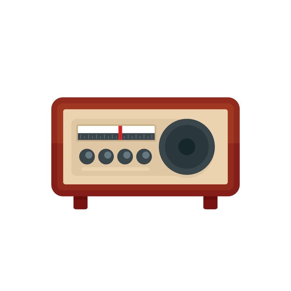 Vintage radio icon, flat style vector