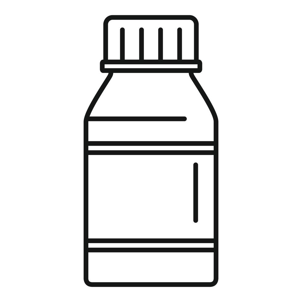 Vitamin pill jar icon, outline style vector