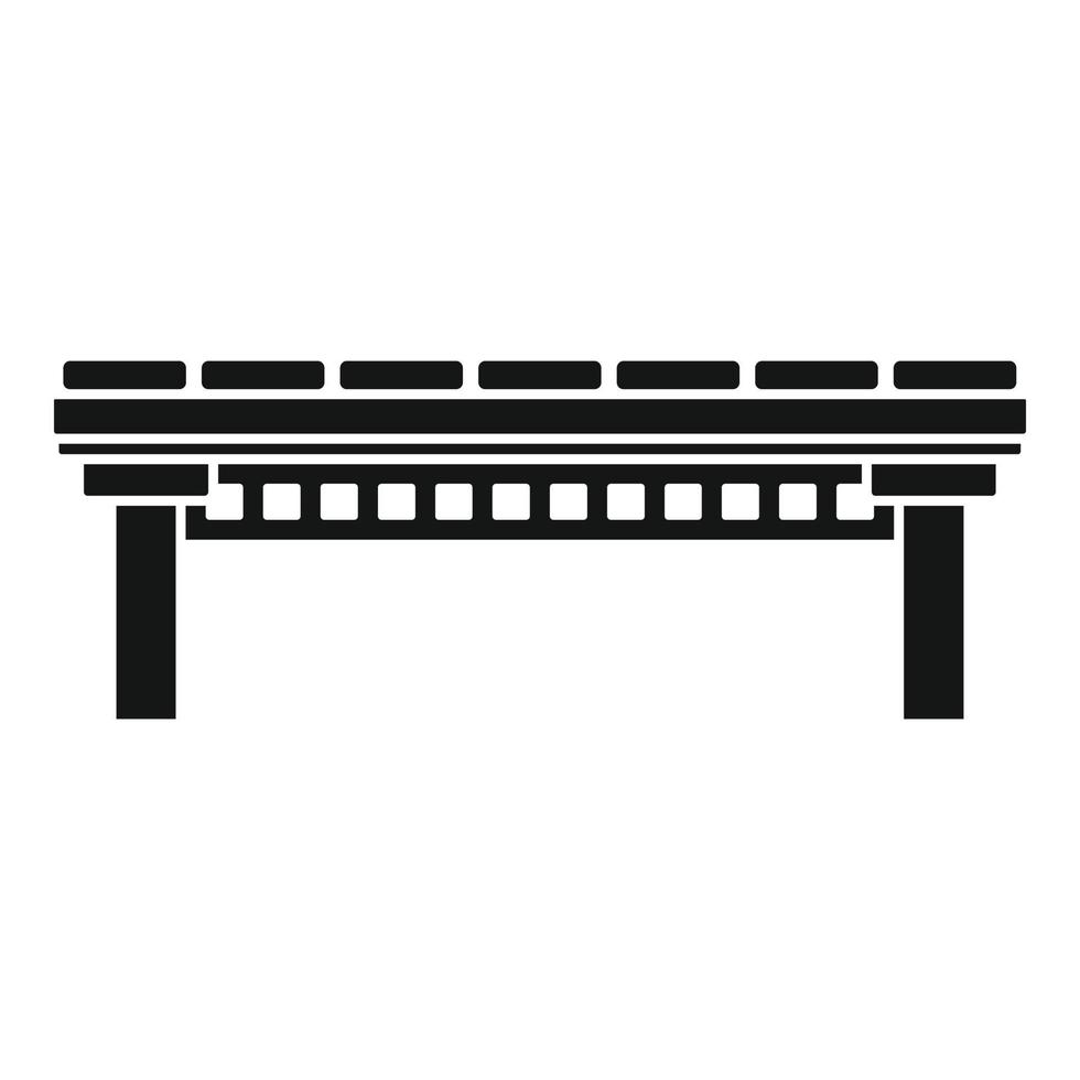 Wood river bridge icon, simple style vector