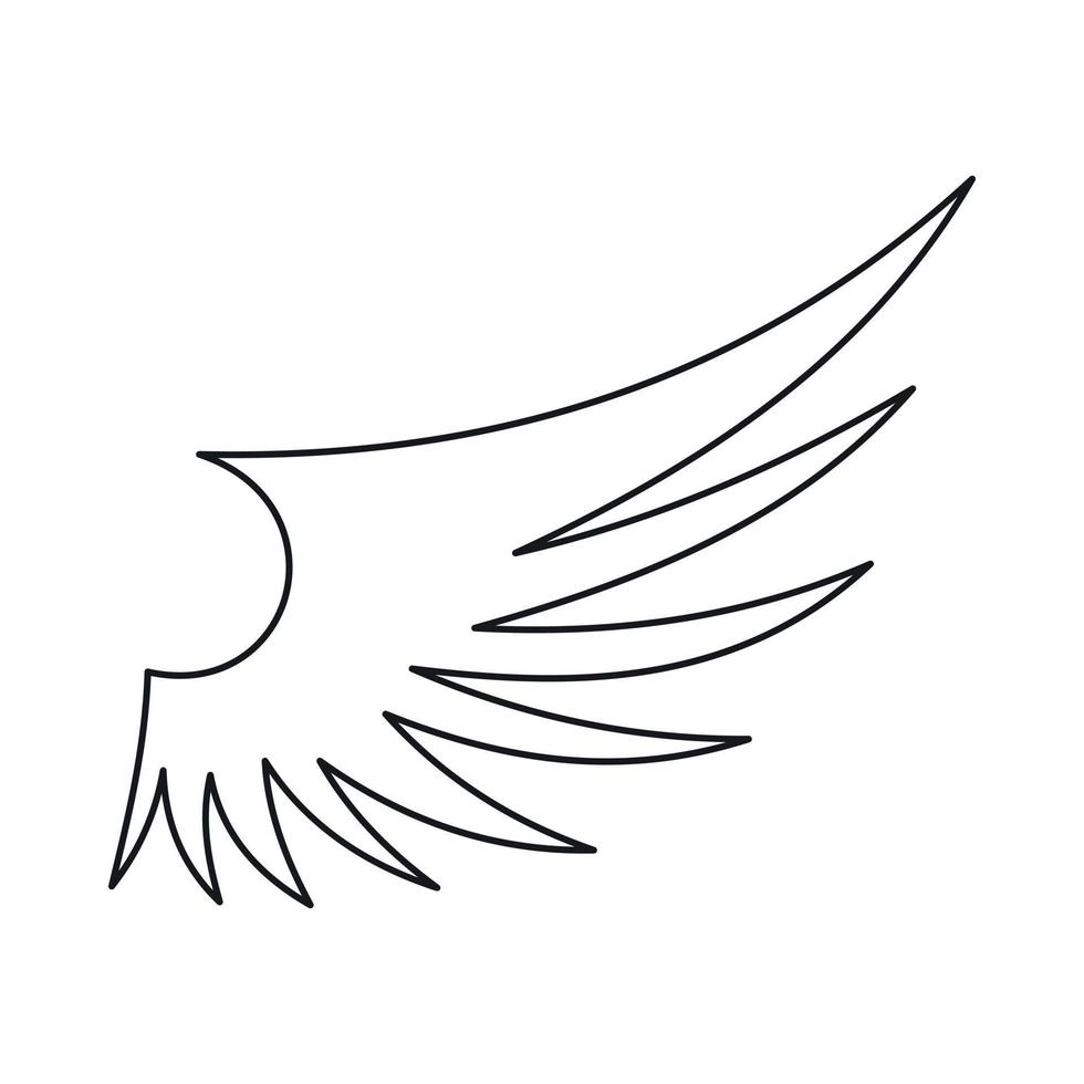 Wing icon, outline style vector