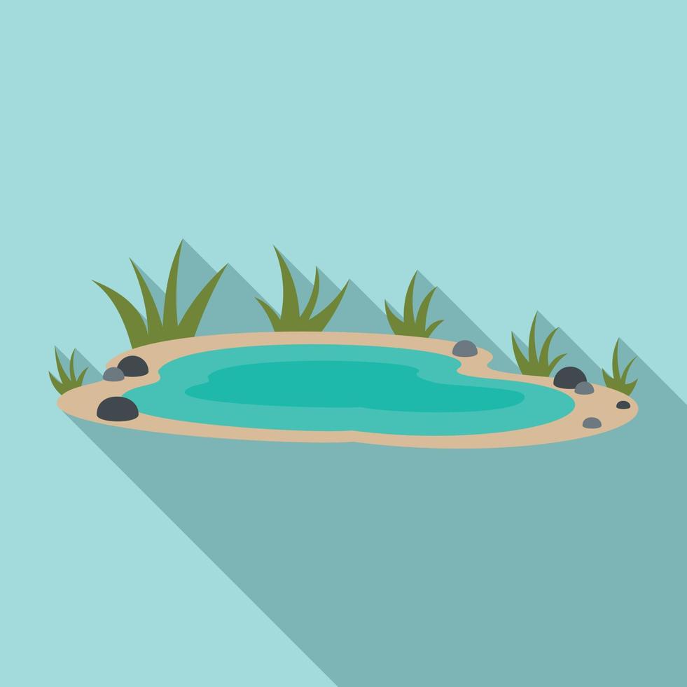 Park lake icon, flat style vector