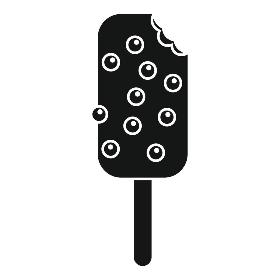 Tasty chocolate ice cream icon, simple style vector