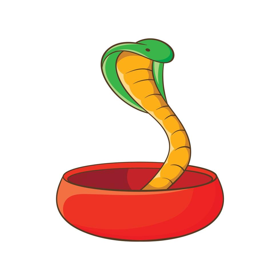 Cobra snake coming out of a bowl icon vector