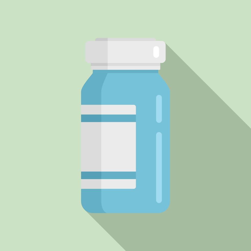 Measles pill jar icon, flat style vector