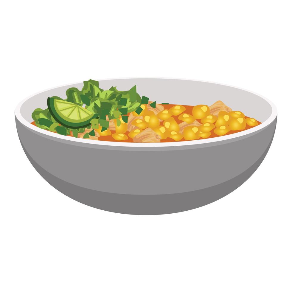 Hot soup icon, cartoon style vector