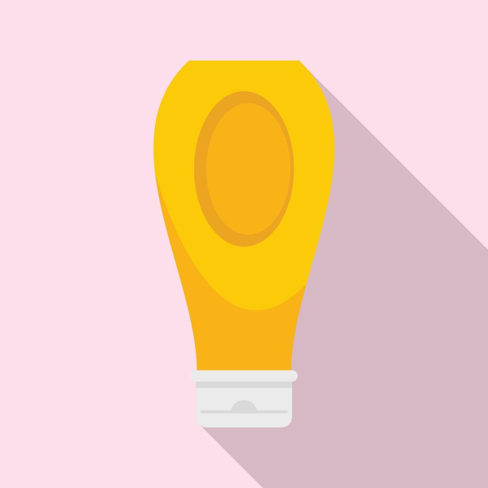 Condiment mustard bottle icon, flat style vector