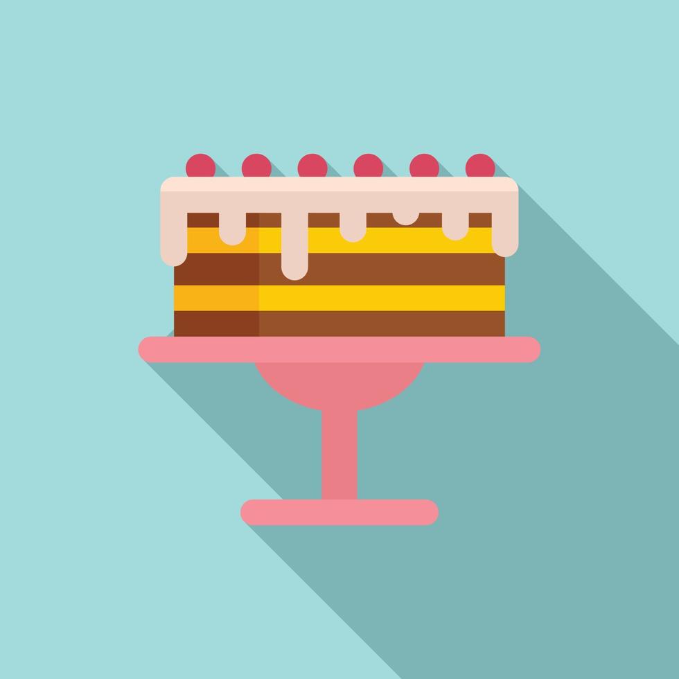 Homemade cake icon, flat style vector