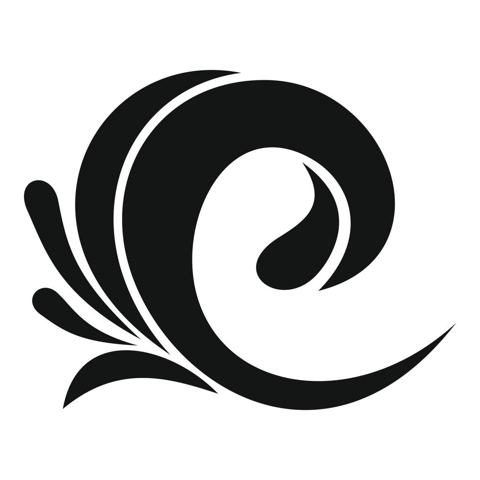 icono de tsunami de olas, estilo negro simple vector
