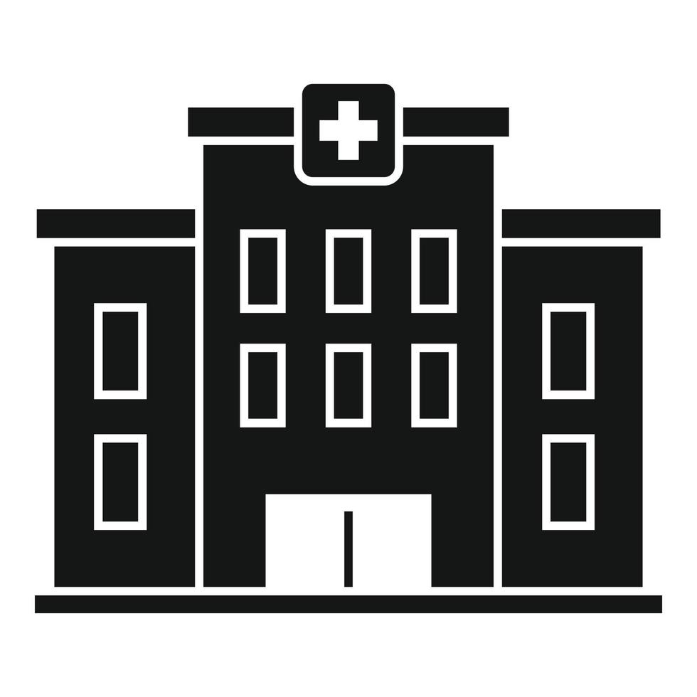 icono de hospital de varicela, estilo simple vector