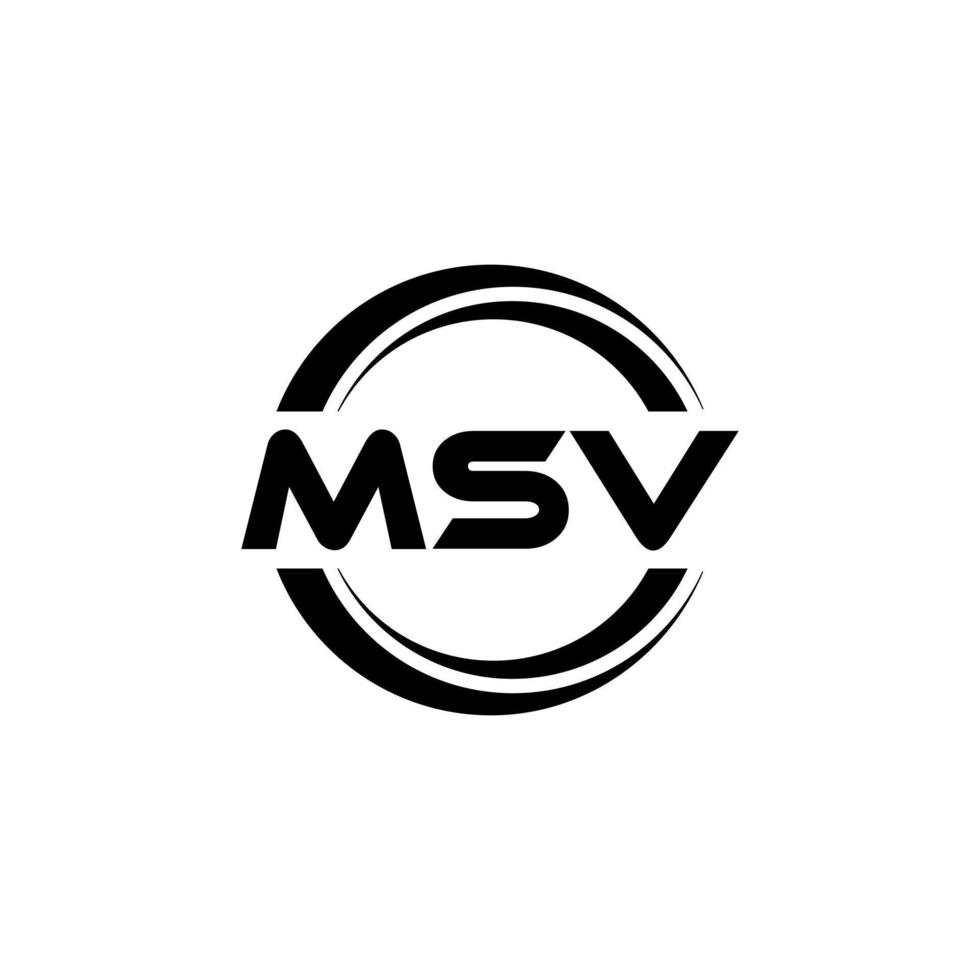 MSV letter logo design in illustration. Vector logo, calligraphy ...