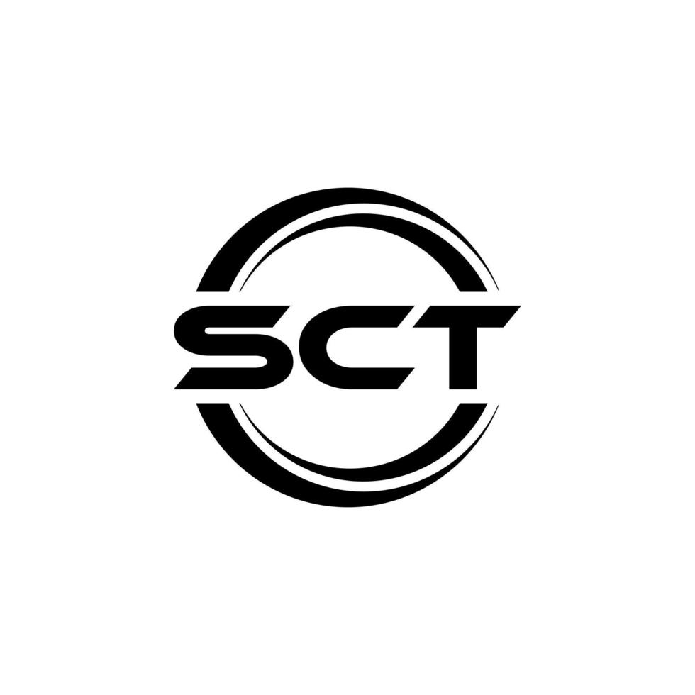 diseño de logotipo de letra sct en ilustración. logotipo vectorial, diseños de caligrafía para logotipo, afiche, invitación, etc. vector