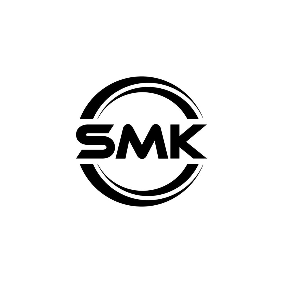 diseño de logotipo de letra smk en ilustración. logotipo vectorial, diseños de caligrafía para logotipo, afiche, invitación, etc. vector