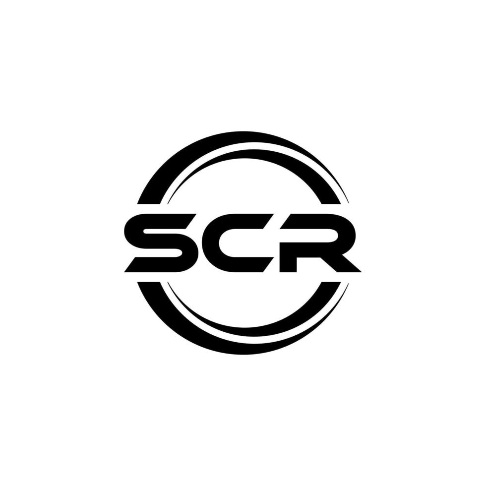 SCR letter logo design in illustration. Vector logo, calligraphy designs for logo, Poster, Invitation, etc.