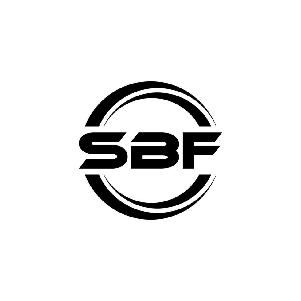 SBF letter logo design in illustration. Vector logo, calligraphy