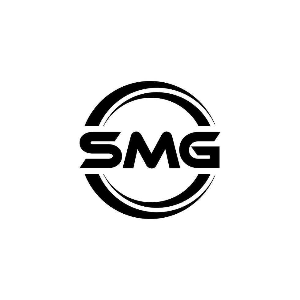 SMG letter logo design in illustration. Vector logo, calligraphy designs for logo, Poster, Invitation, etc.