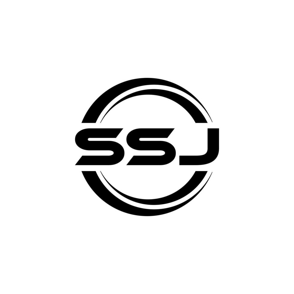 SSJ letter logo design in illustration. Vector logo, calligraphy designs for logo, Poster, Invitation, etc.