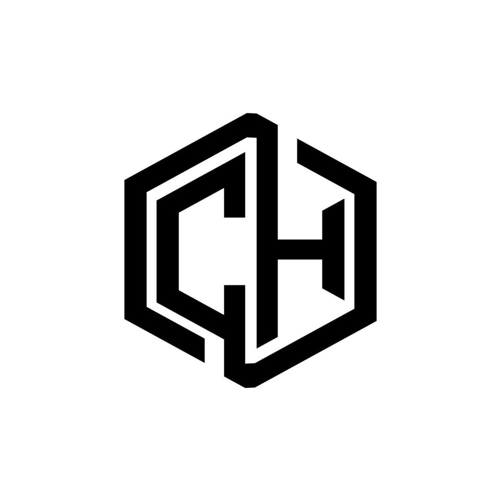 CH letter logo design in illustration. Vector logo, calligraphy designs for logo, Poster, Invitation, etc.