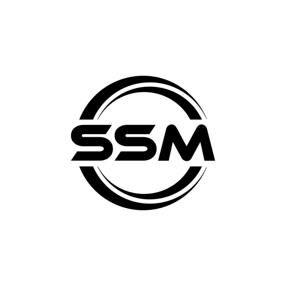 SSM letter logo design in illustration. Vector logo, calligraphy ...