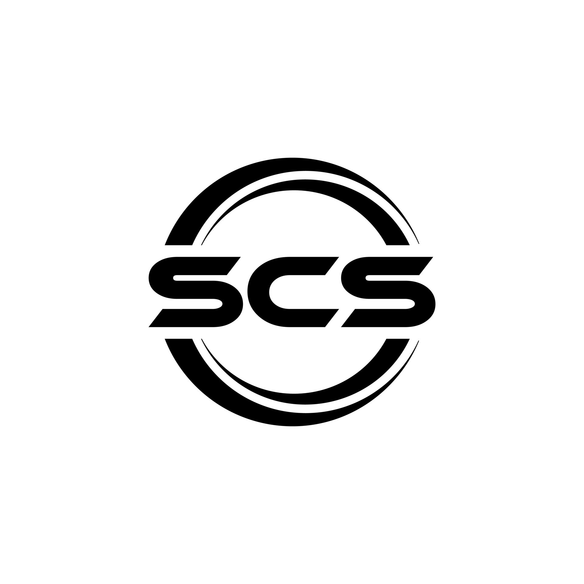 SCS letter logo design in illustration. Vector logo, calligraphy