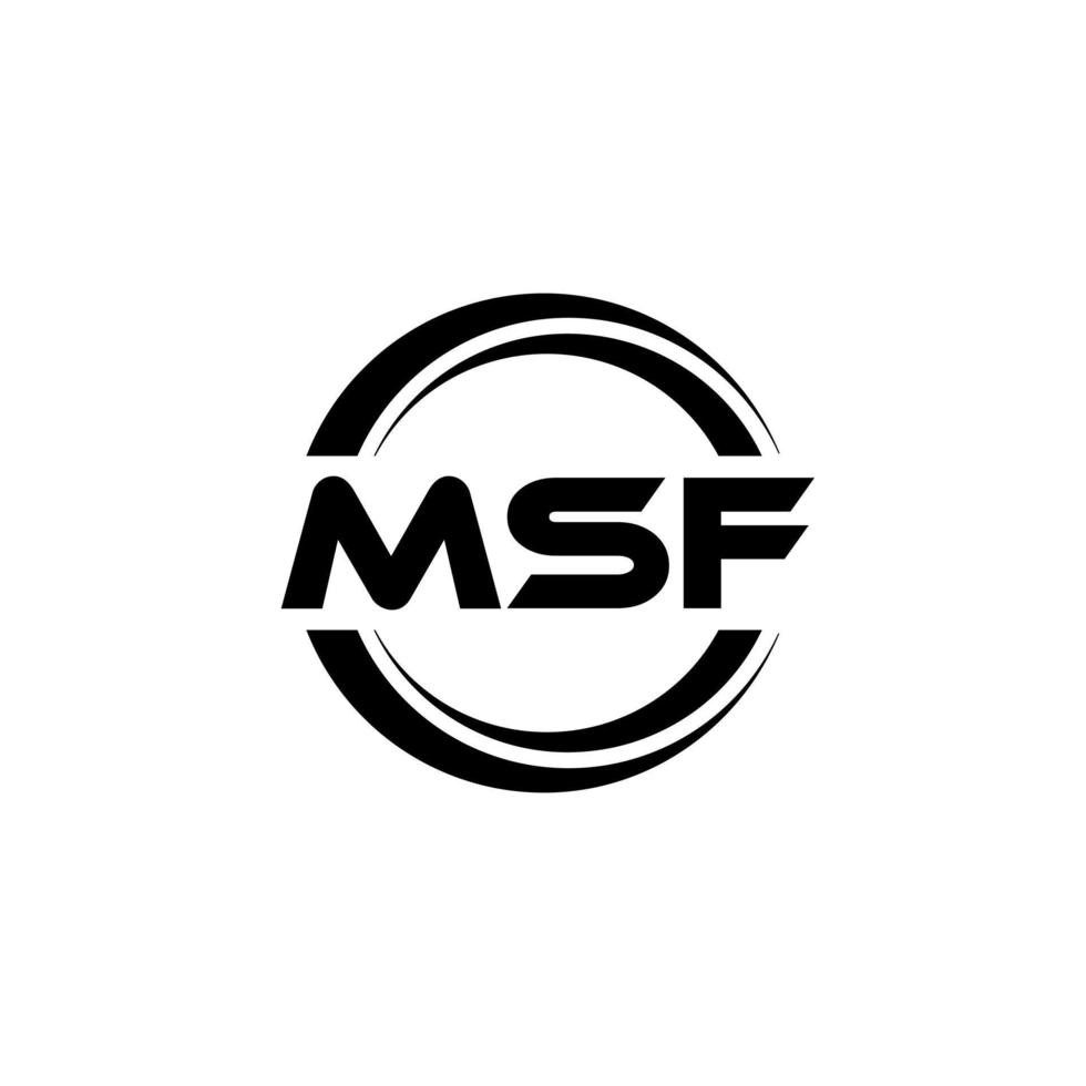 MSF letter logo design in illustration. Vector logo, calligraphy designs for logo, Poster, Invitation, etc.