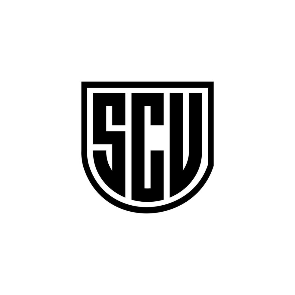 SCU letter logo design in illustration. Vector logo, calligraphy designs for logo, Poster, Invitation, etc.