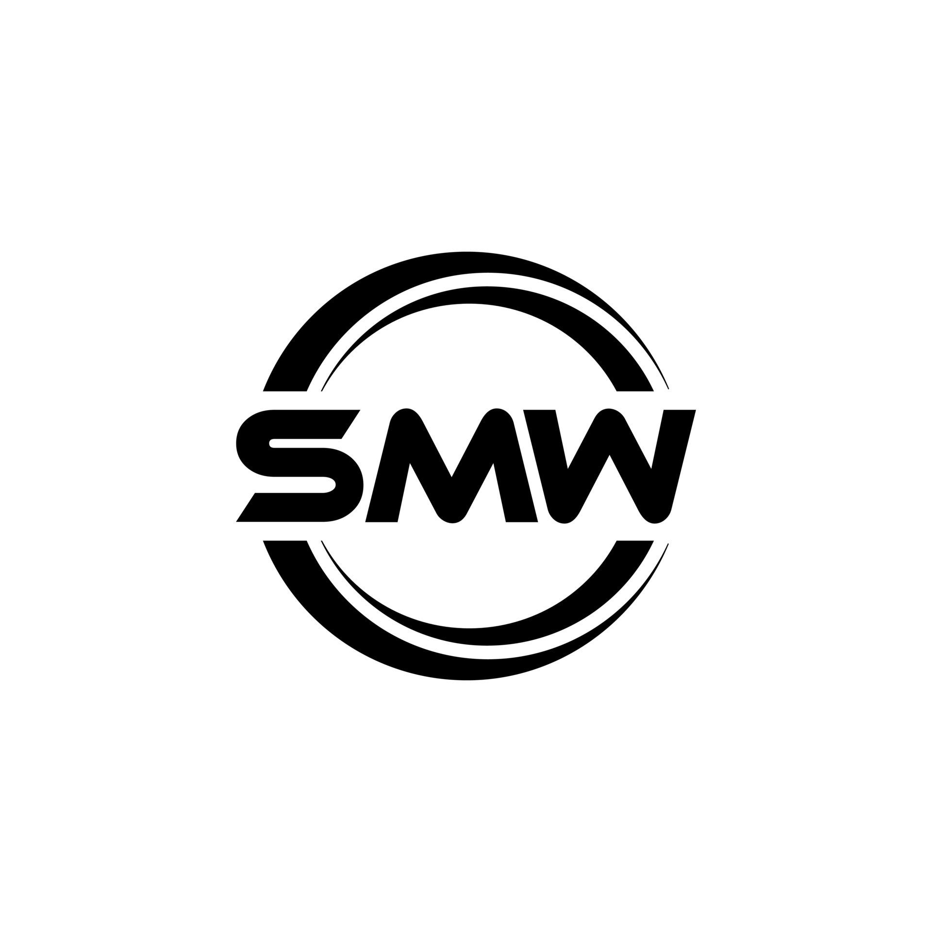 SMW letter logo design in illustration. Vector logo, calligraphy