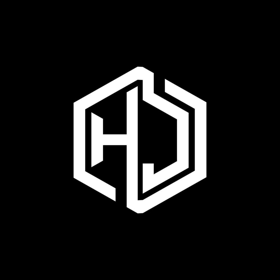HJ letter logo design in illustration. Vector logo, calligraphy designs for logo, Poster, Invitation, etc.