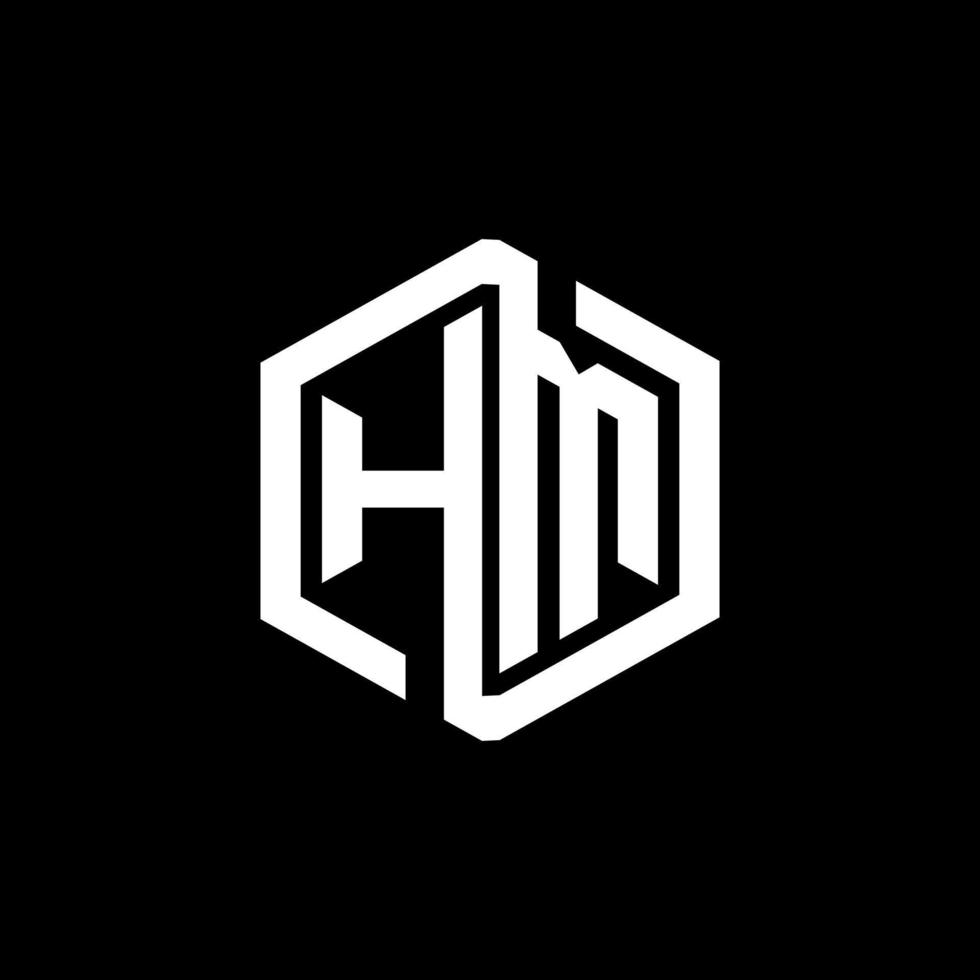 HM letter logo design in illustration. Vector logo, calligraphy designs for logo, Poster, Invitation, etc.