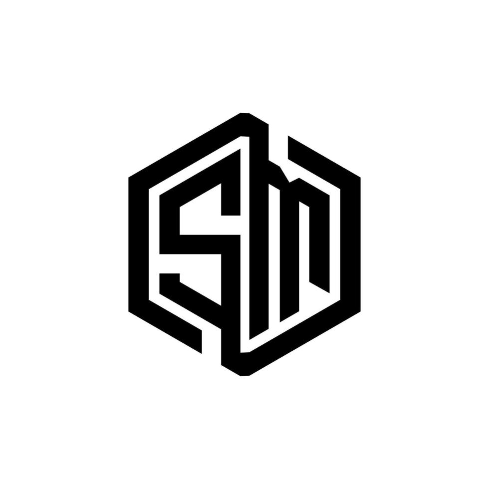 SM letter logo design in illustration. Vector logo, calligraphy designs for logo, Poster, Invitation, etc.