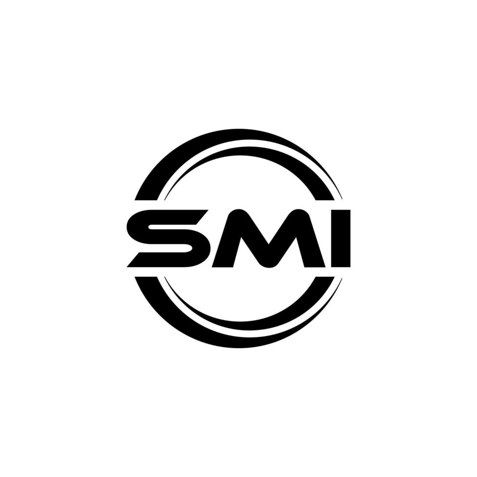 SMI letter logo design in illustration. Vector logo, calligraphy designs for logo, Poster, Invitation, etc.