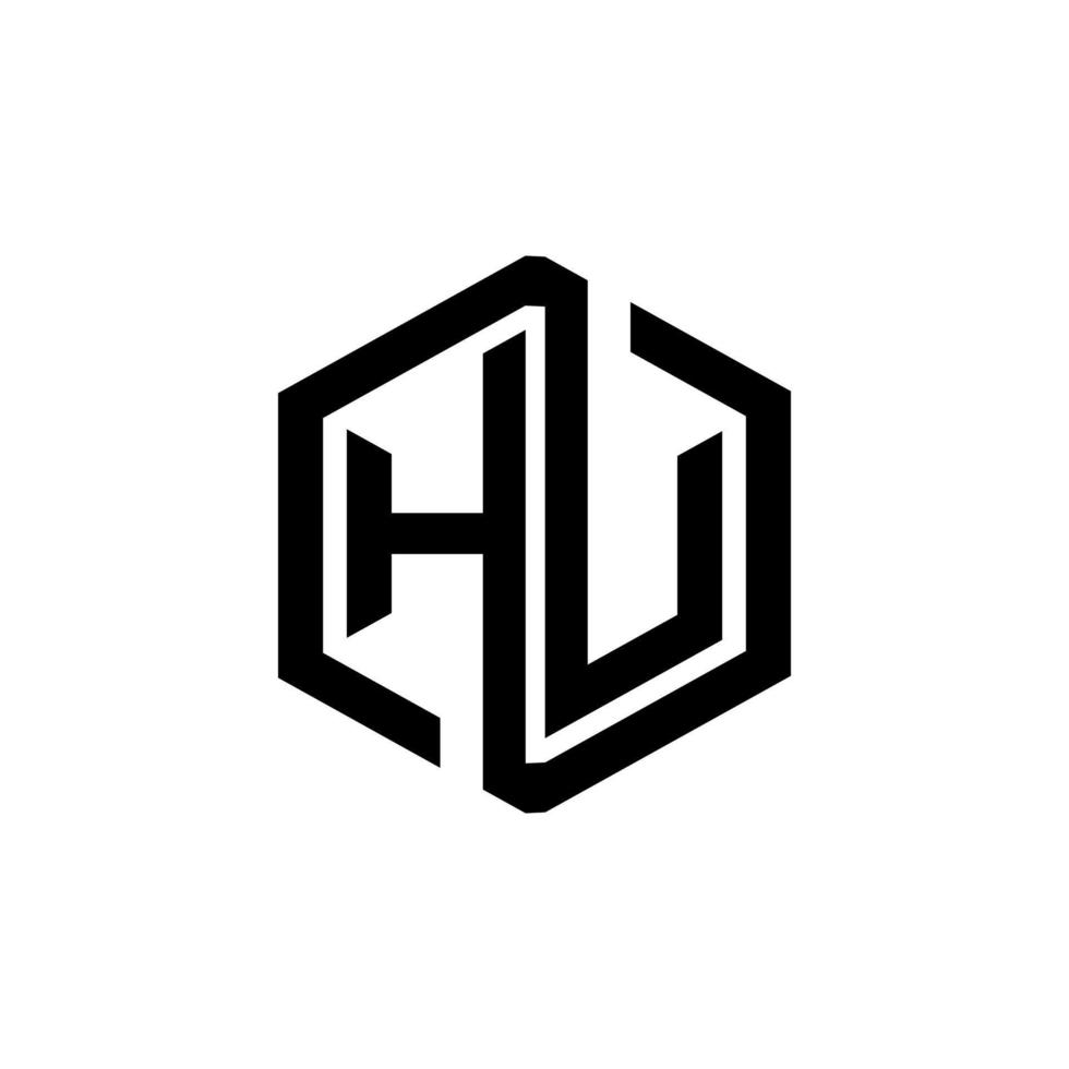 HU letter logo design in illustration. Vector logo, calligraphy designs for logo, Poster, Invitation, etc.