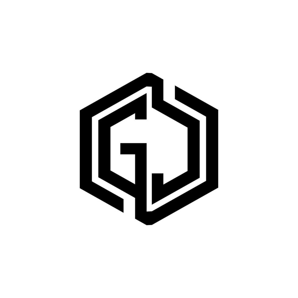 GJ letter logo design in illustration. Vector logo, calligraphy designs for logo, Poster, Invitation, etc.