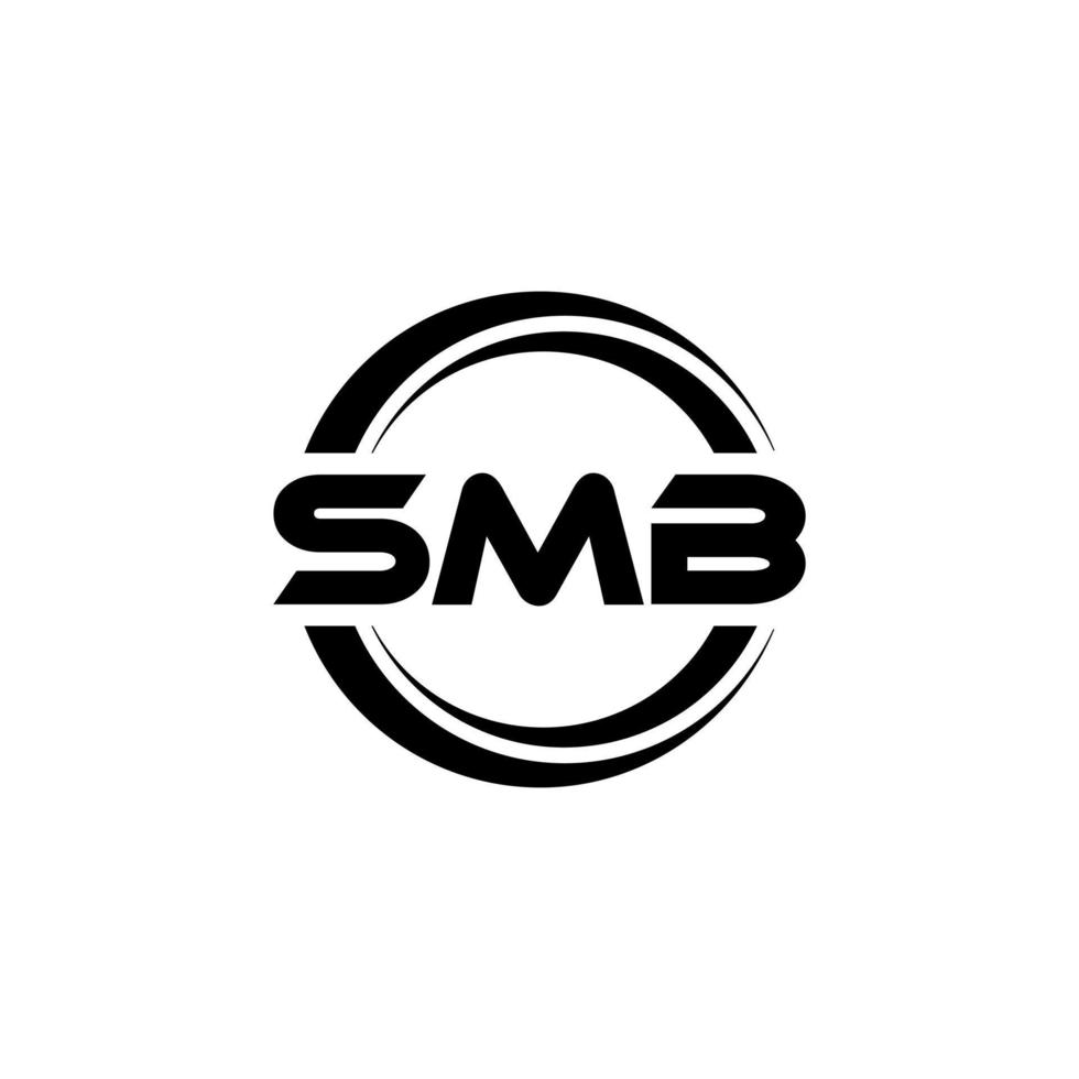SMB letter logo design in illustration. Vector logo, calligraphy designs for logo, Poster, Invitation, etc.