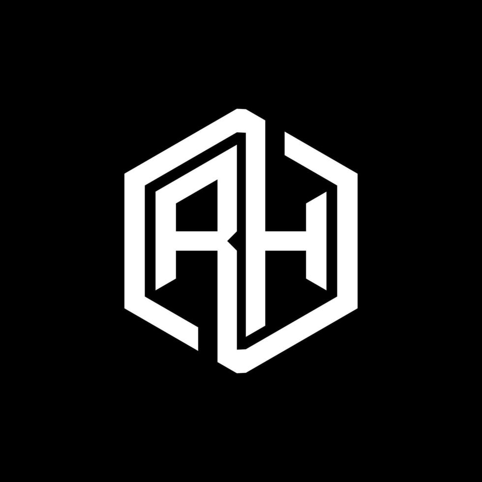 RH letter logo design in illustration. Vector logo, calligraphy designs for logo, Poster, Invitation, etc.