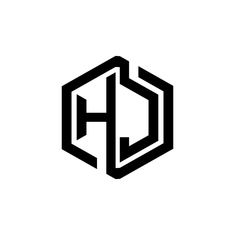HJ letter logo design in illustration. Vector logo, calligraphy designs for logo, Poster, Invitation, etc.