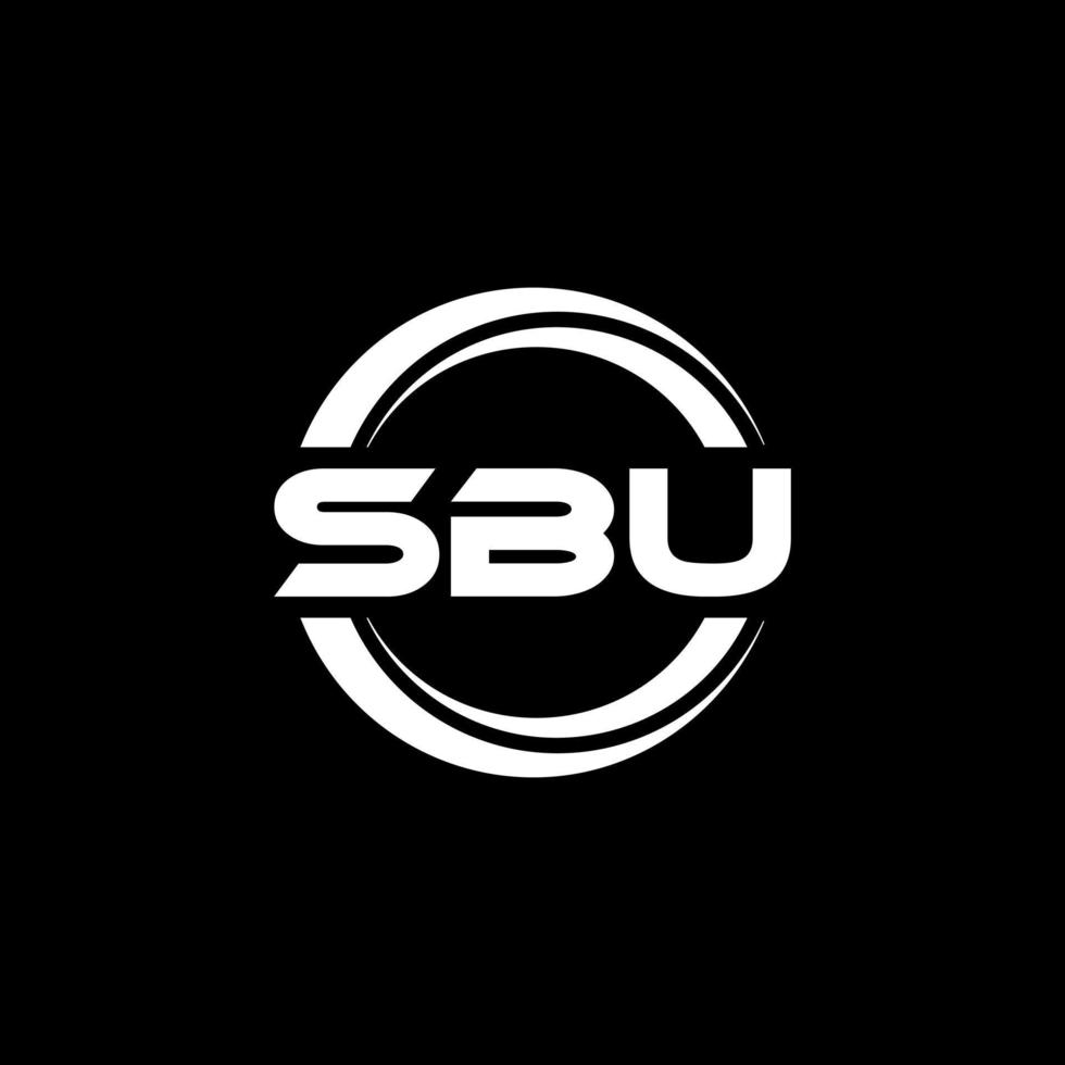 SBU letter logo design in illustration. Vector logo, calligraphy designs for logo, Poster, Invitation, etc.