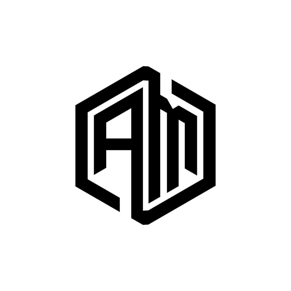 AM letter logo design in illustration. Vector logo, calligraphy designs for logo, Poster, Invitation, etc.