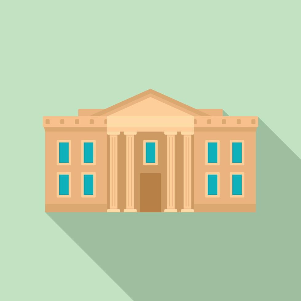 Museum courthouse icon, flat style vector