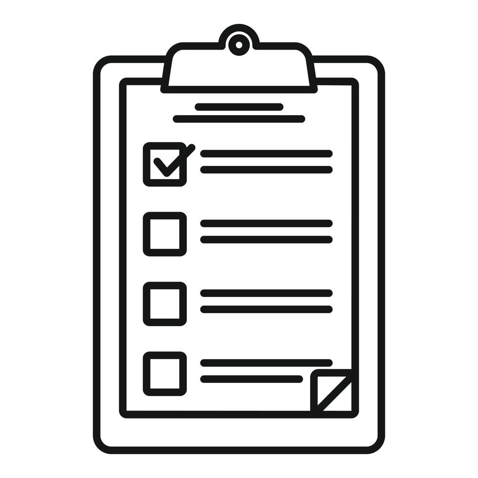 Sociology clipboard icon, outline style vector