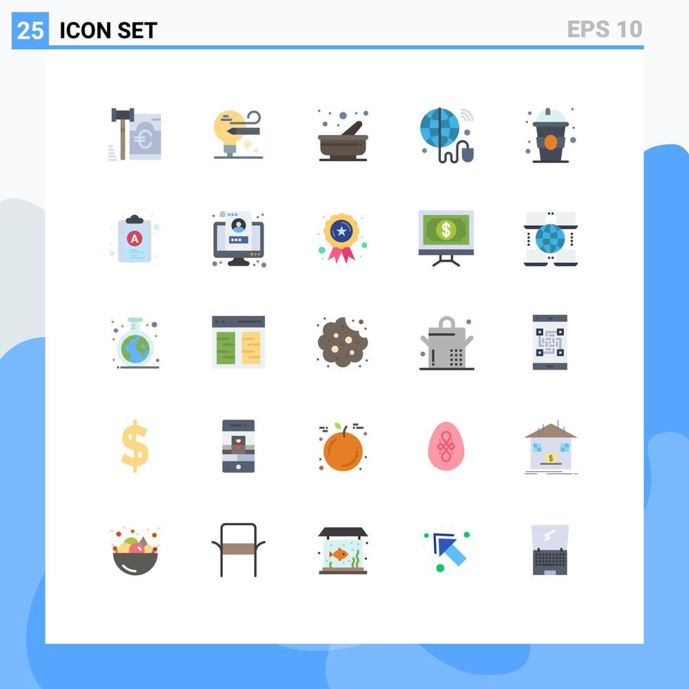 25 Universal Flat Colors Set for Web and Mobile Applications education drink kitchen world iot Editable Vector Design Elements