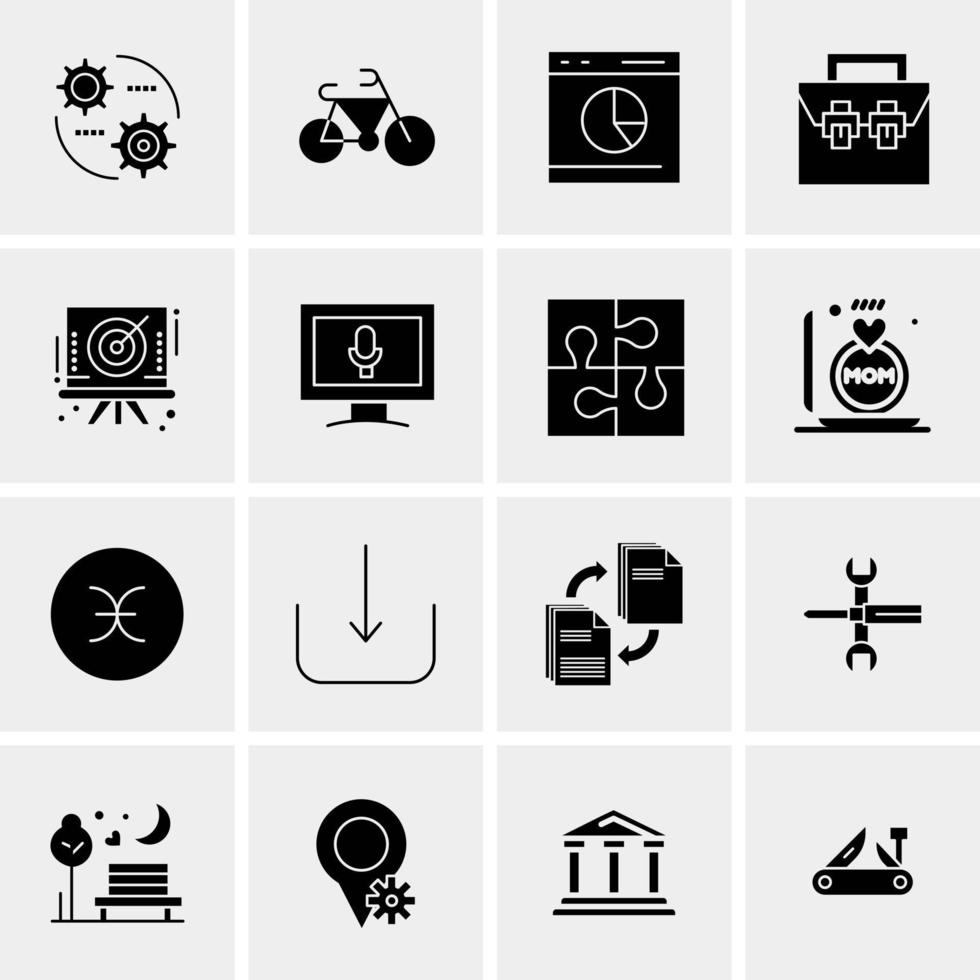 16 Universal Business Icons Vector Creative Icon Illustration to use in web and Mobile Related project