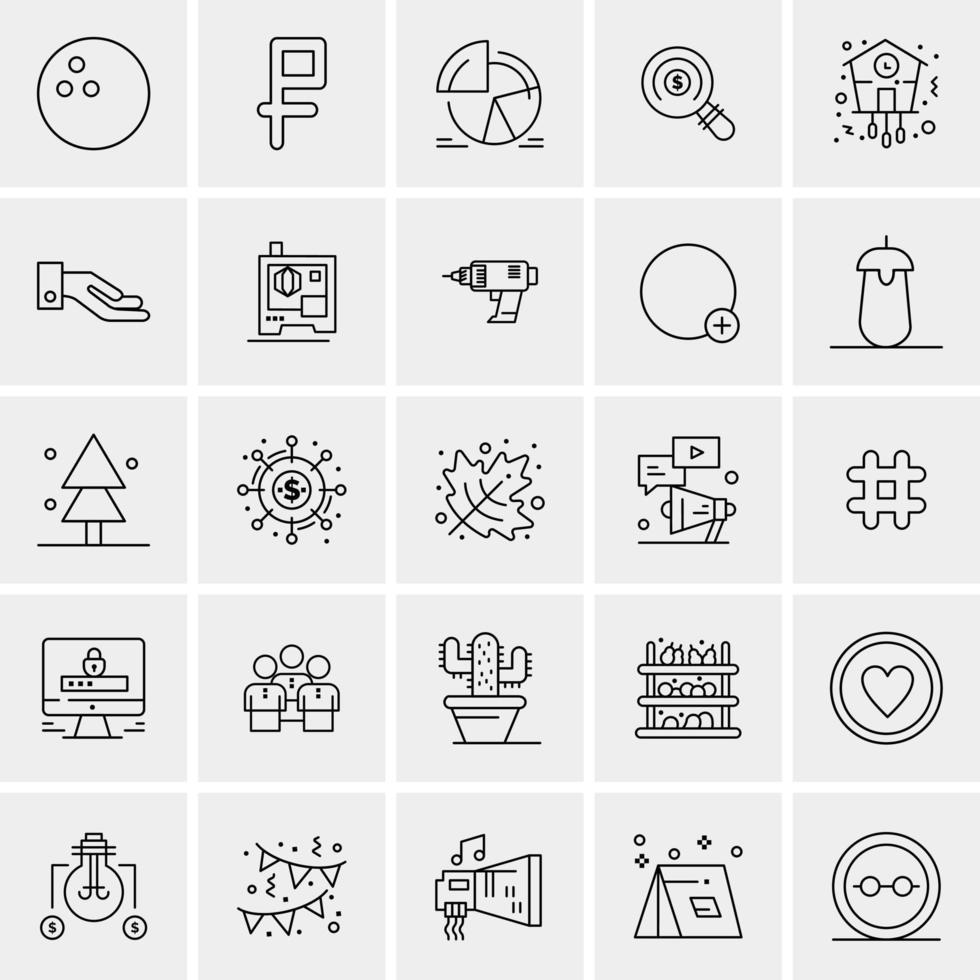 25 iconos de negocios universales vector ilustración de icono creativo para usar en proyectos relacionados con la web y dispositivos móviles