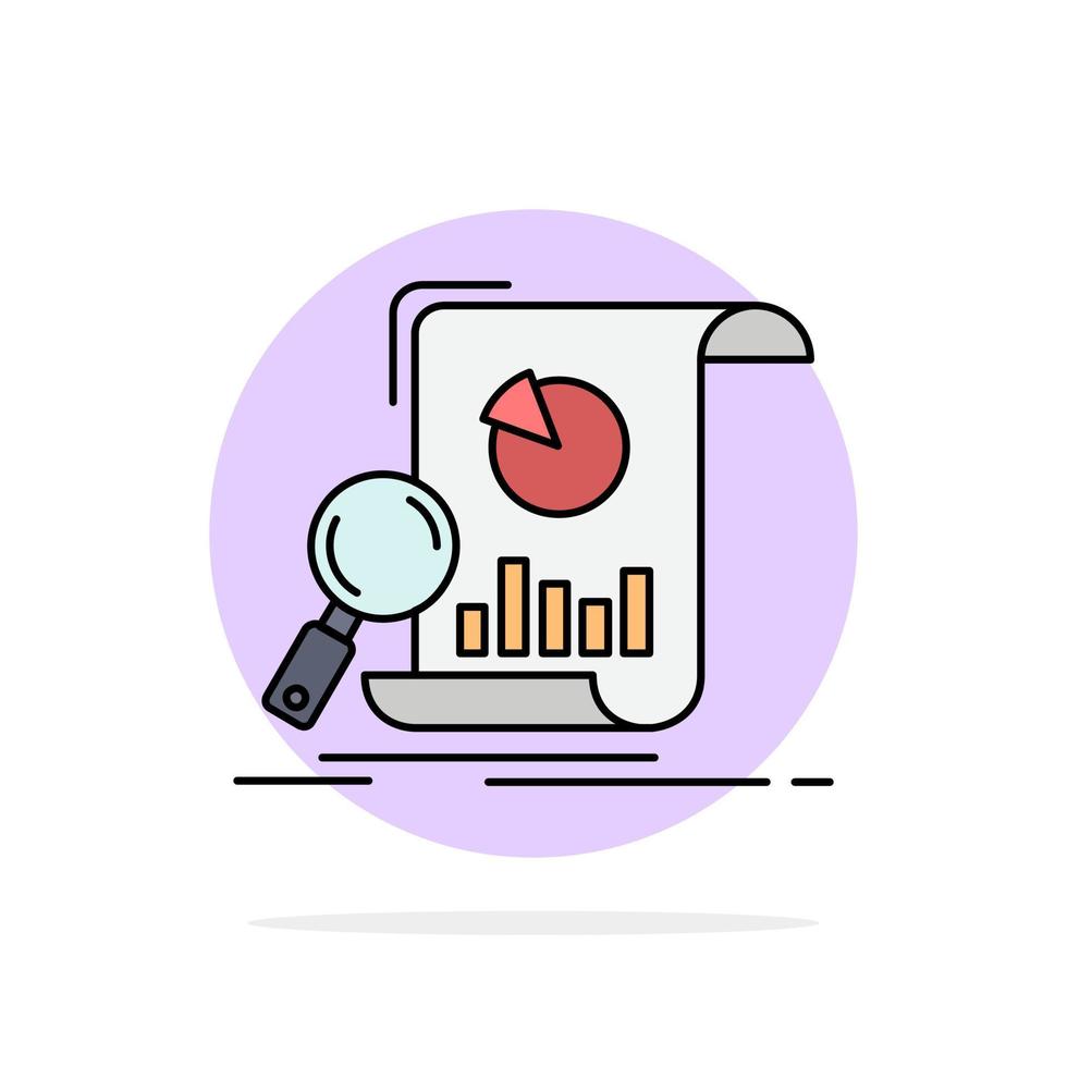 Analysis analytics business financial research Flat Color Icon Vector