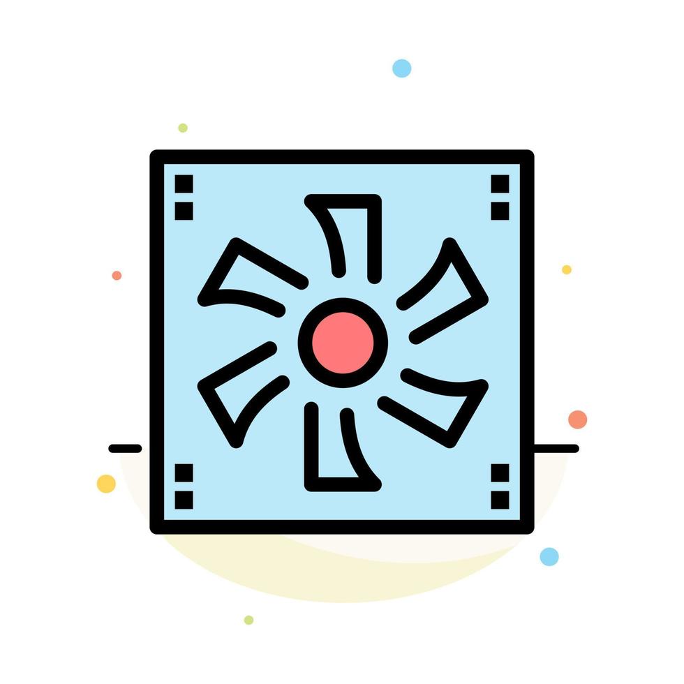 Cooler Fan Computer Cooler Device Fan Abstract Flat Color Icon Template vector