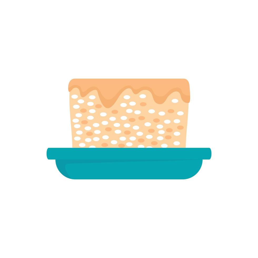 Rice cake icon, flat style vector