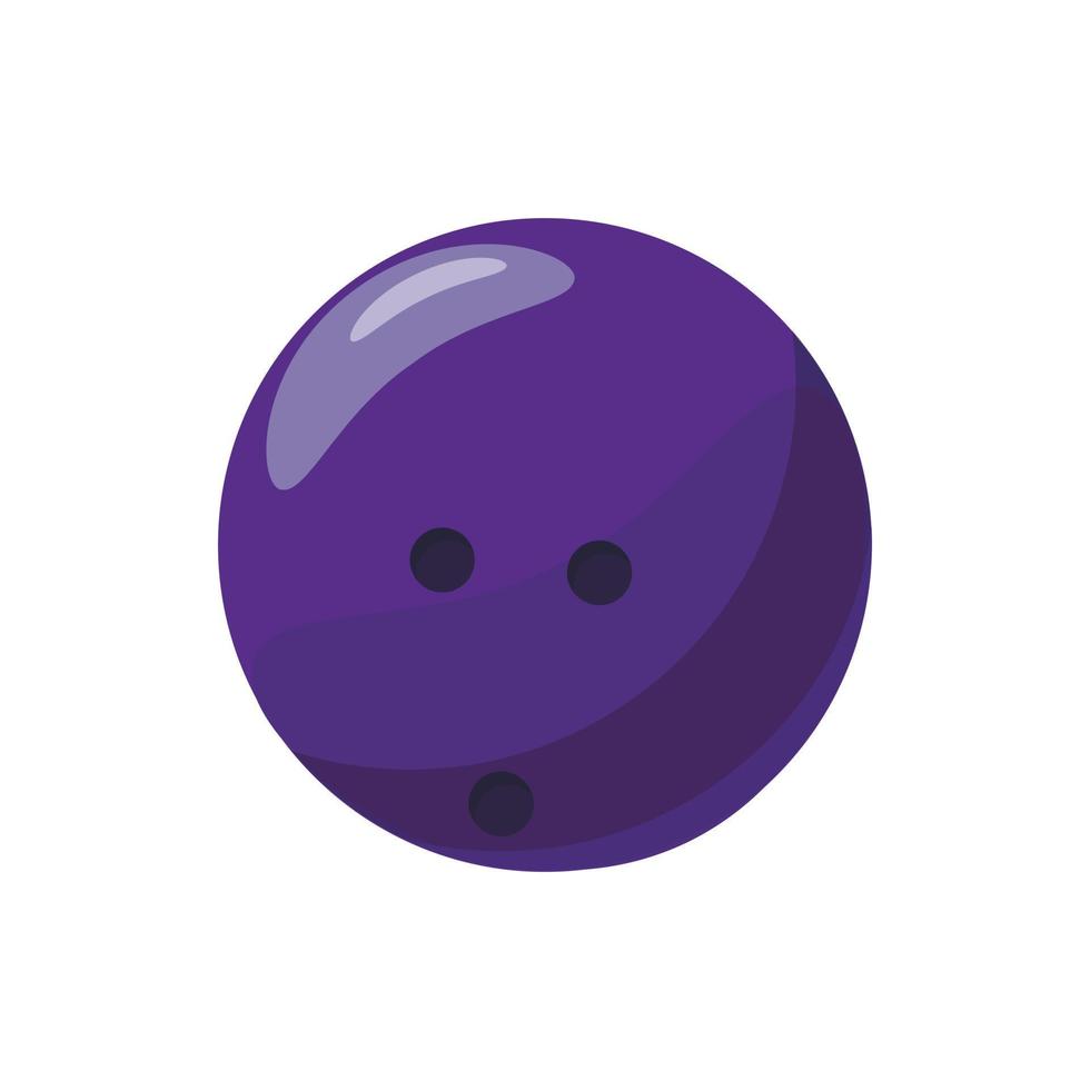 Marbled bowling ball icon, cartoon style vector