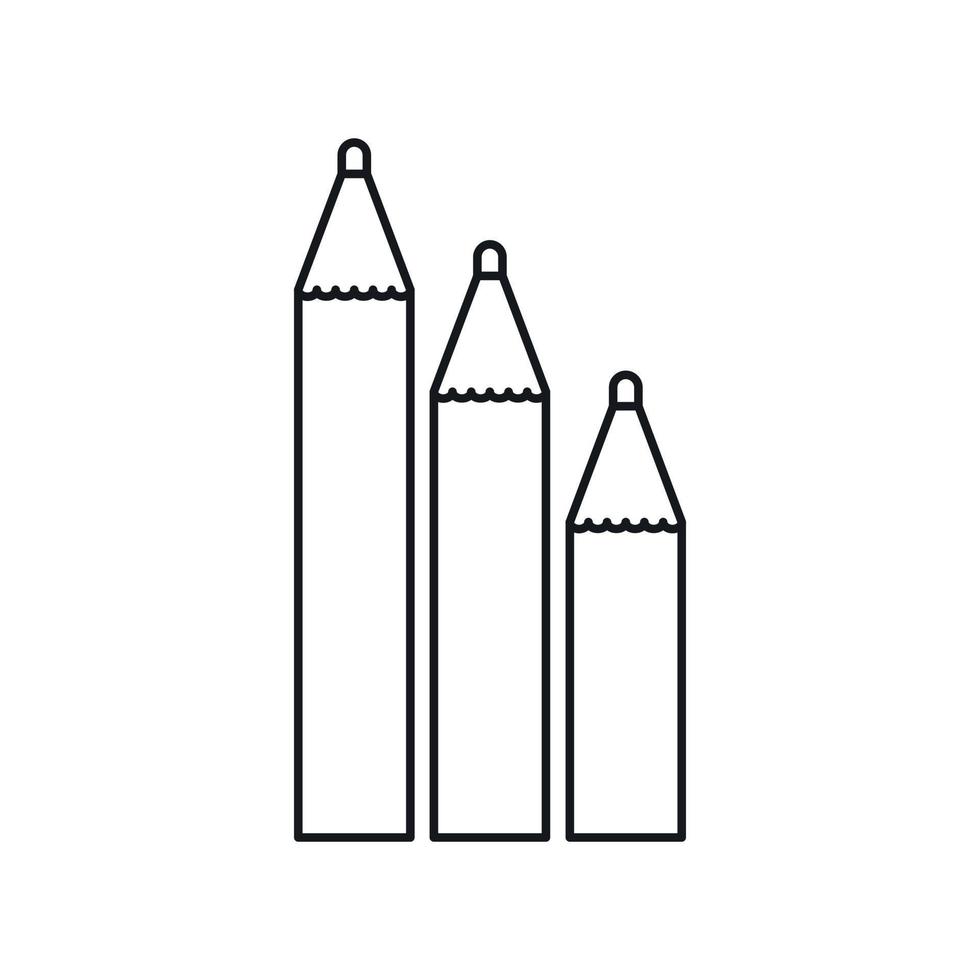 Three pencils icon, outline style vector