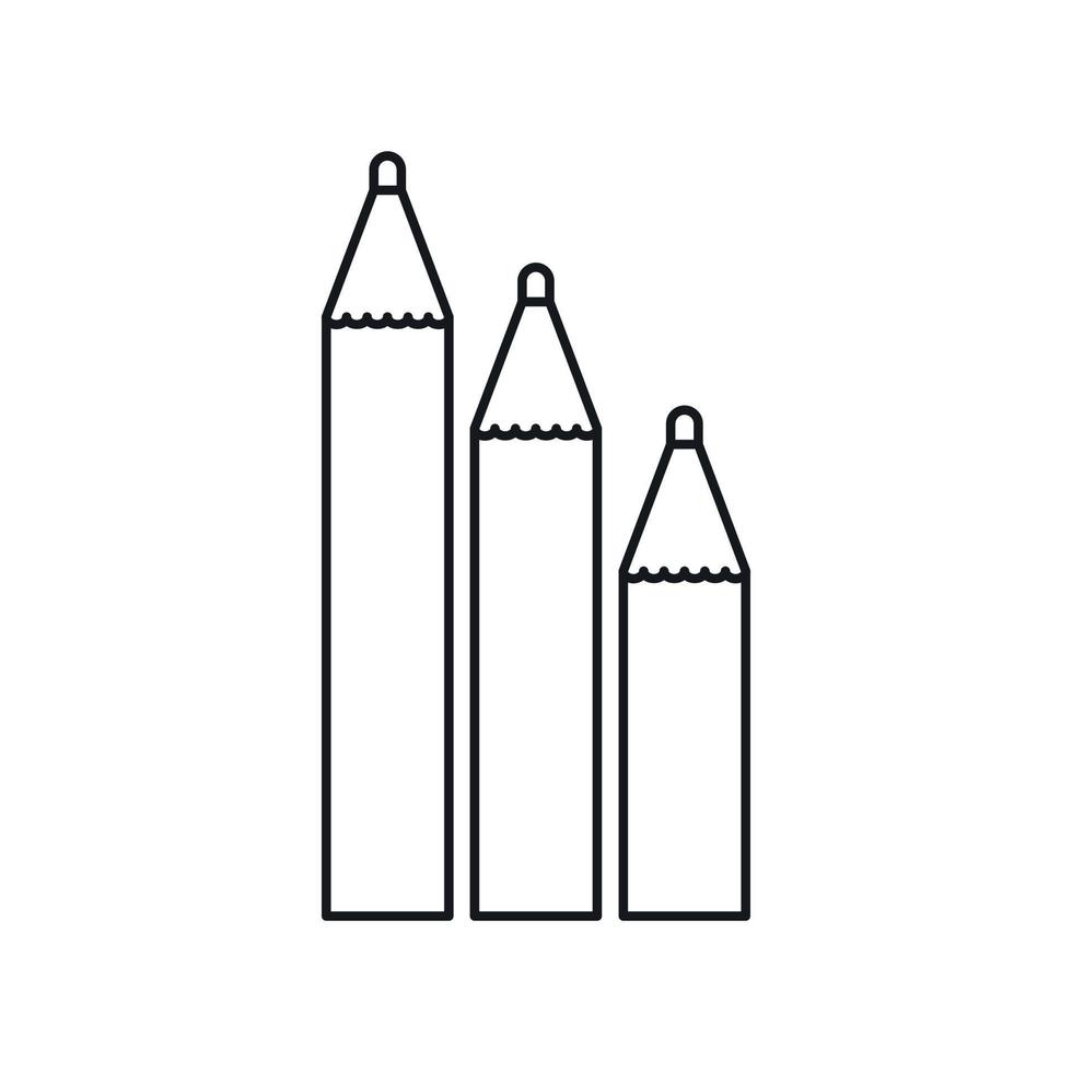 Three pencils icon, outline style vector