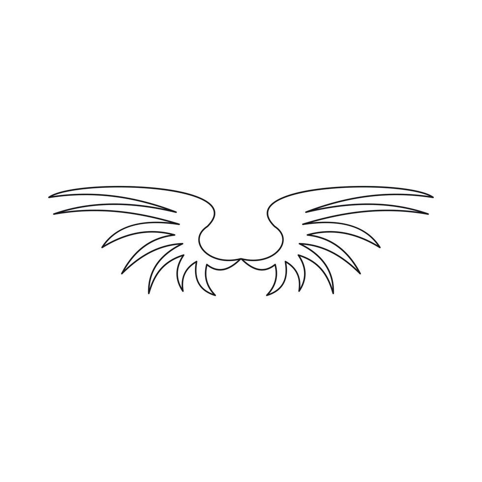 Wing icon, outline style vector